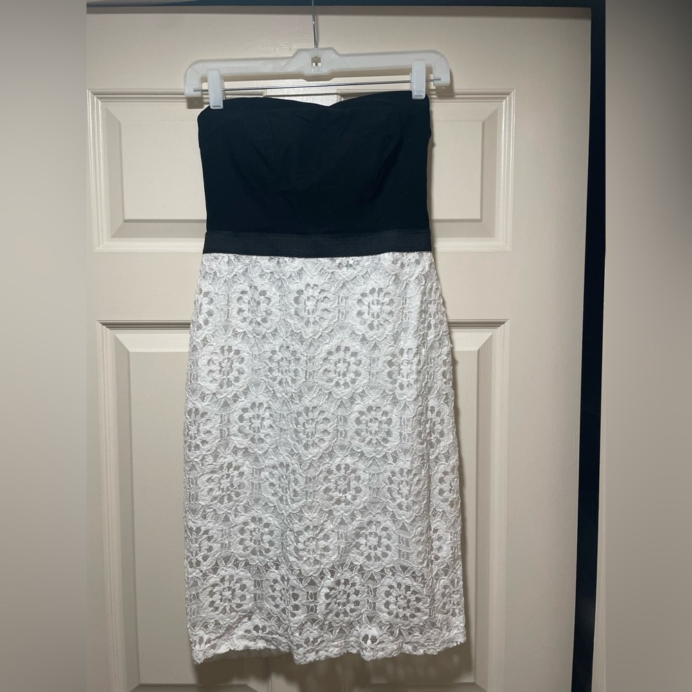 Speechless Black and White Strapless Dress
